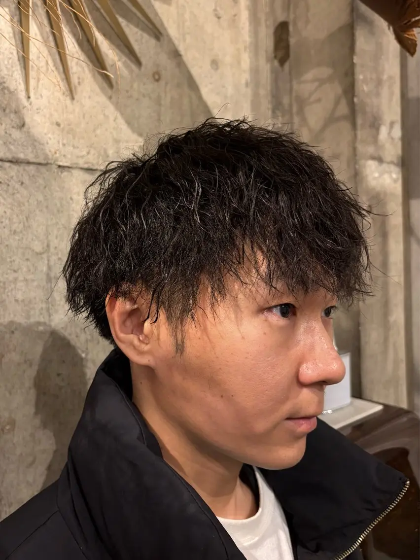 ショート パーマ メンズ マッシュ メンズパーマ メンズツイストパーマ ツイストパーマ カット パーマ ヘッドスパ I'sm KOUSAKUのヘアスタイル