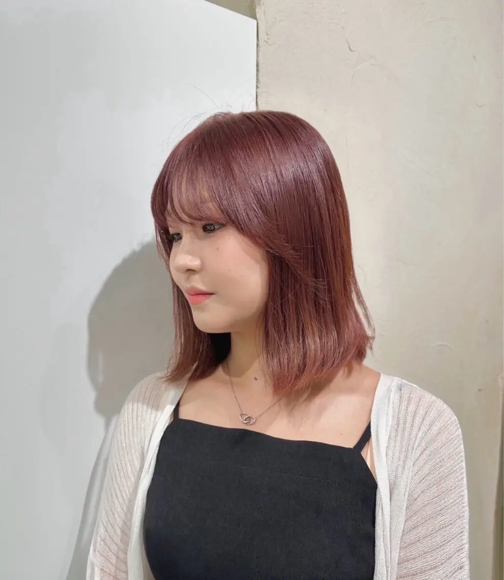 ミディアム カラー レッドカラー aoi🍀暖色 /透明感カラー♡のヘアスタイル