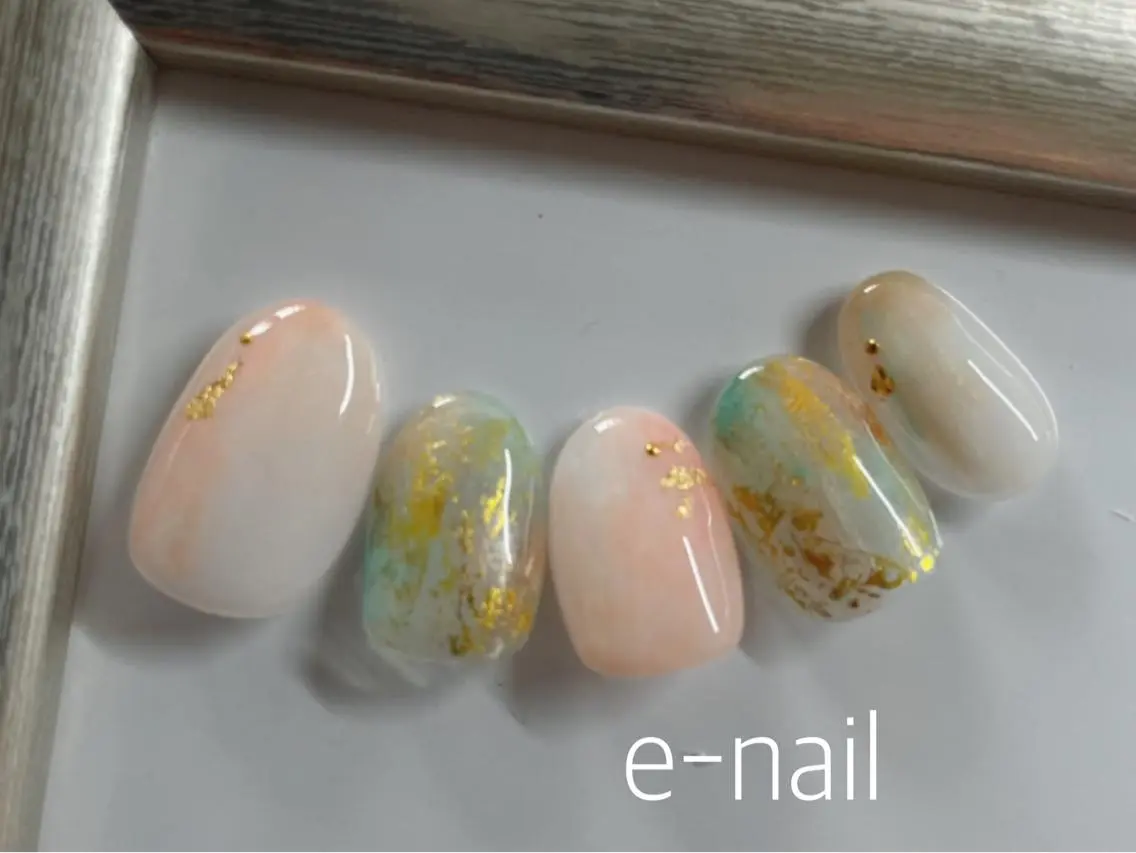 ネイル アートネイル ニュアンスネイル オフィスネイル 春ネイル e-Reju イリュージュのネイルデザイン