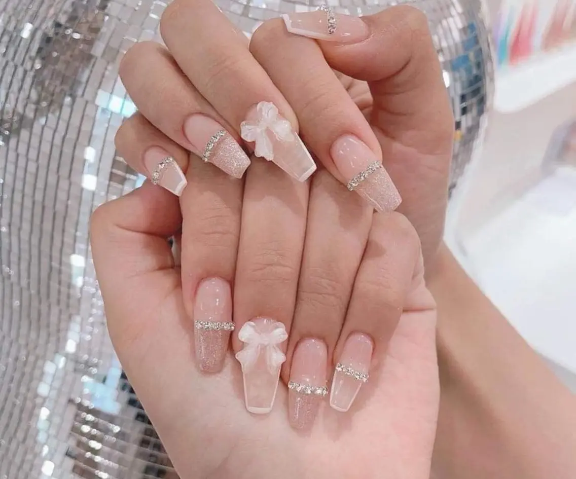 ネイル チークネイル フットネイル フレンチネイル グラデーション 韓国ネイル ハンドネイル Ribbonnail salonのネイルデザイン