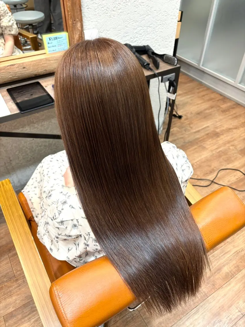 ロング 縮毛矯正 あべ ゆうか🪽艶髪のヘアスタイル