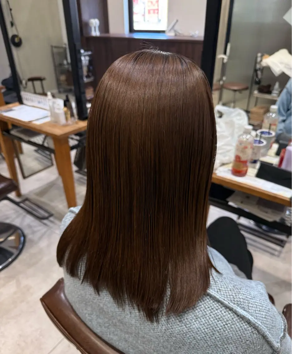 ミディアム 縮毛矯正 やはらりの/ 酸性ストレートのヘアスタイル