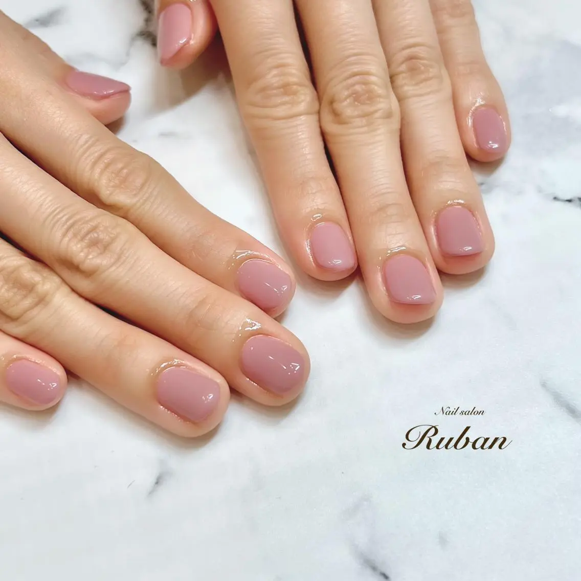 ネイル ワンカラーネイル ピンク ピンクベージュ シンプルネイル Nail salon Rubanのネイルデザイン