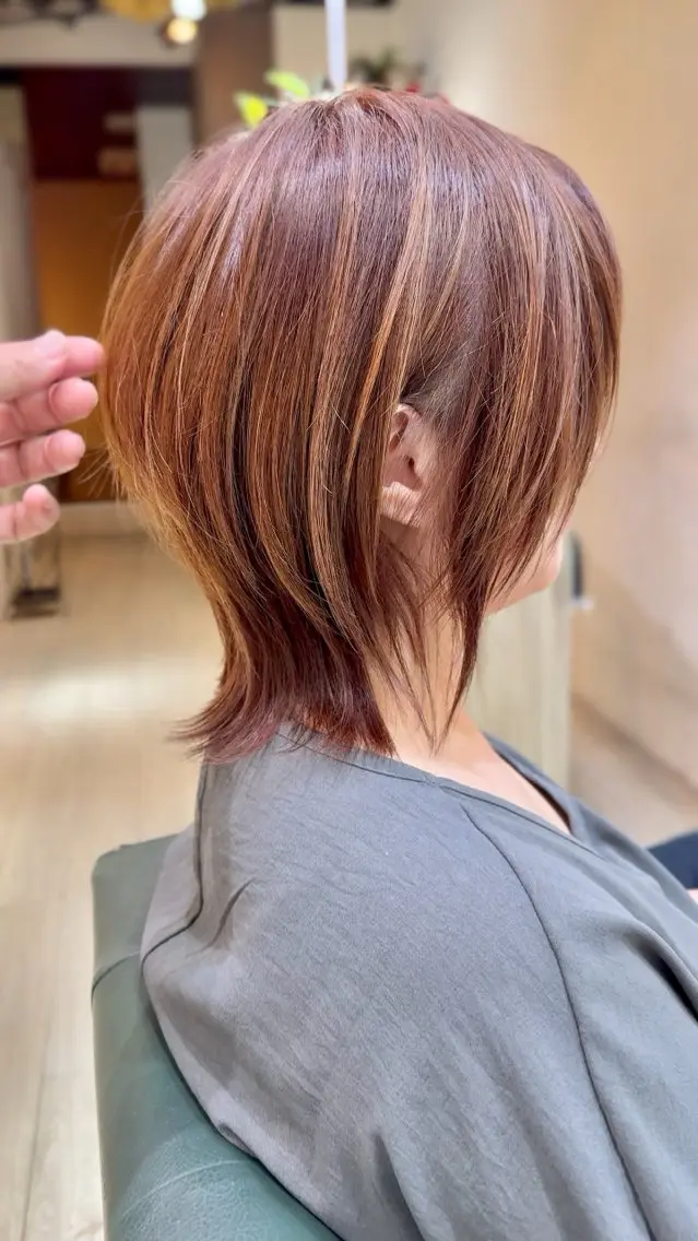 ミディアム ウルフカット 坂 直樹のヘアスタイル