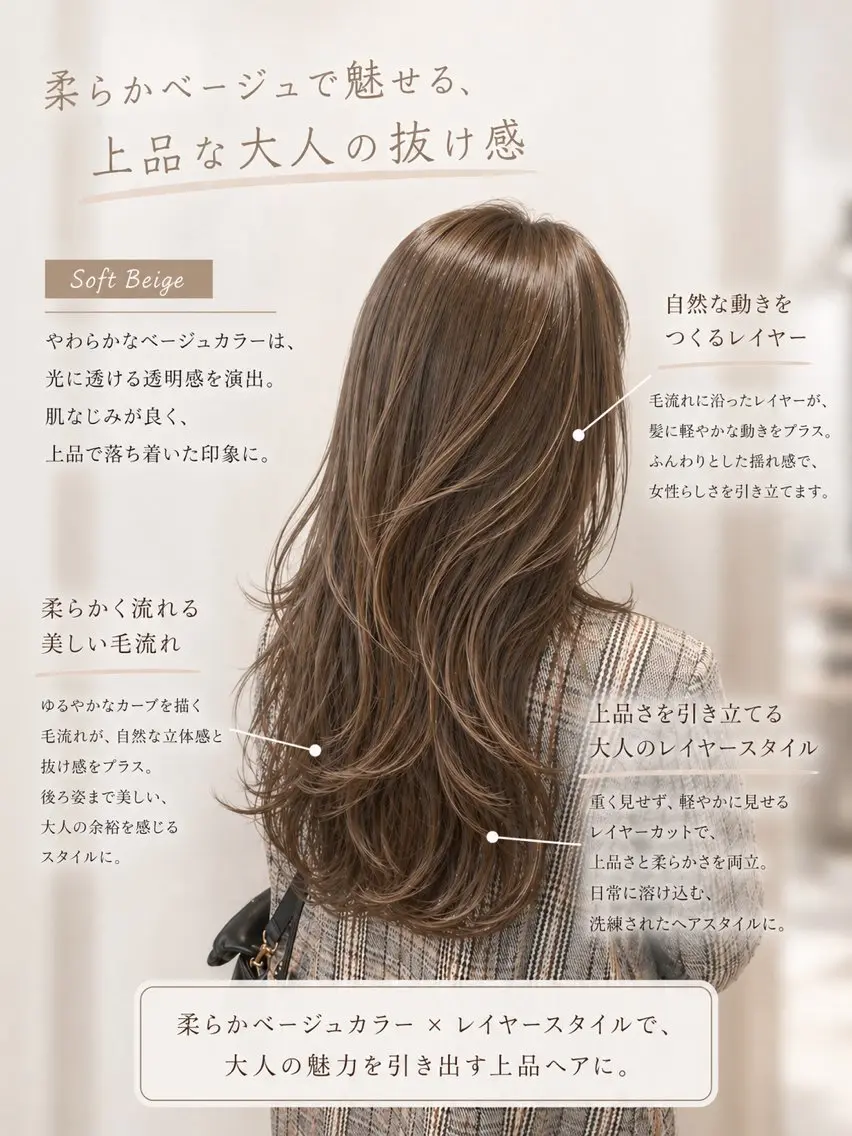 ロング 大人レイヤー/柔らか グレージュ/川緑一吹のヘアスタイル