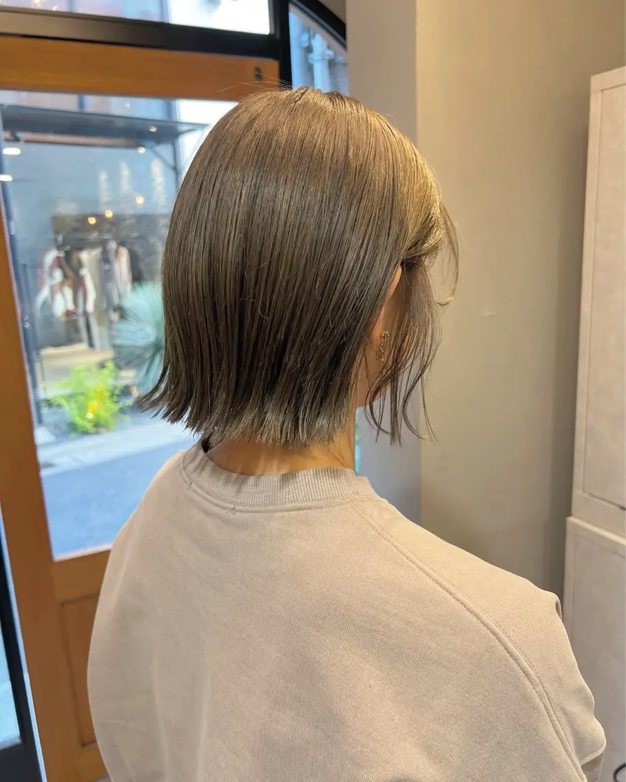 ショート カラー 切りっぱなしボブ ボブ 神戸ボブ✂️ ioe三宮/田 伸佳のヘアスタイル