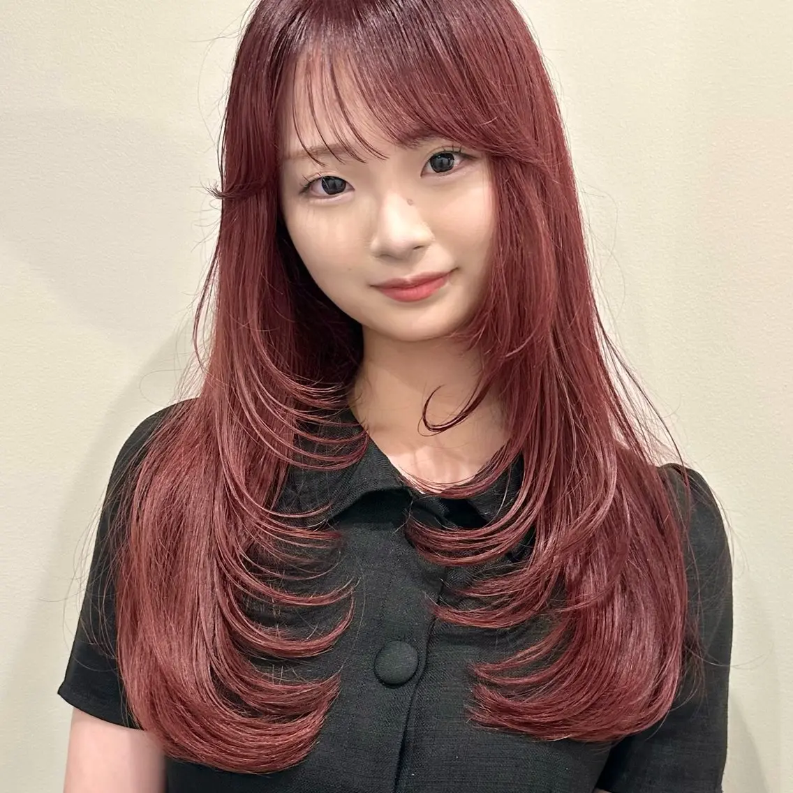 ロング カット ヘアカラー トリートメント 🌹ハッシュカット、 レイヤー韓国ヘア🌹のヘアスタイル