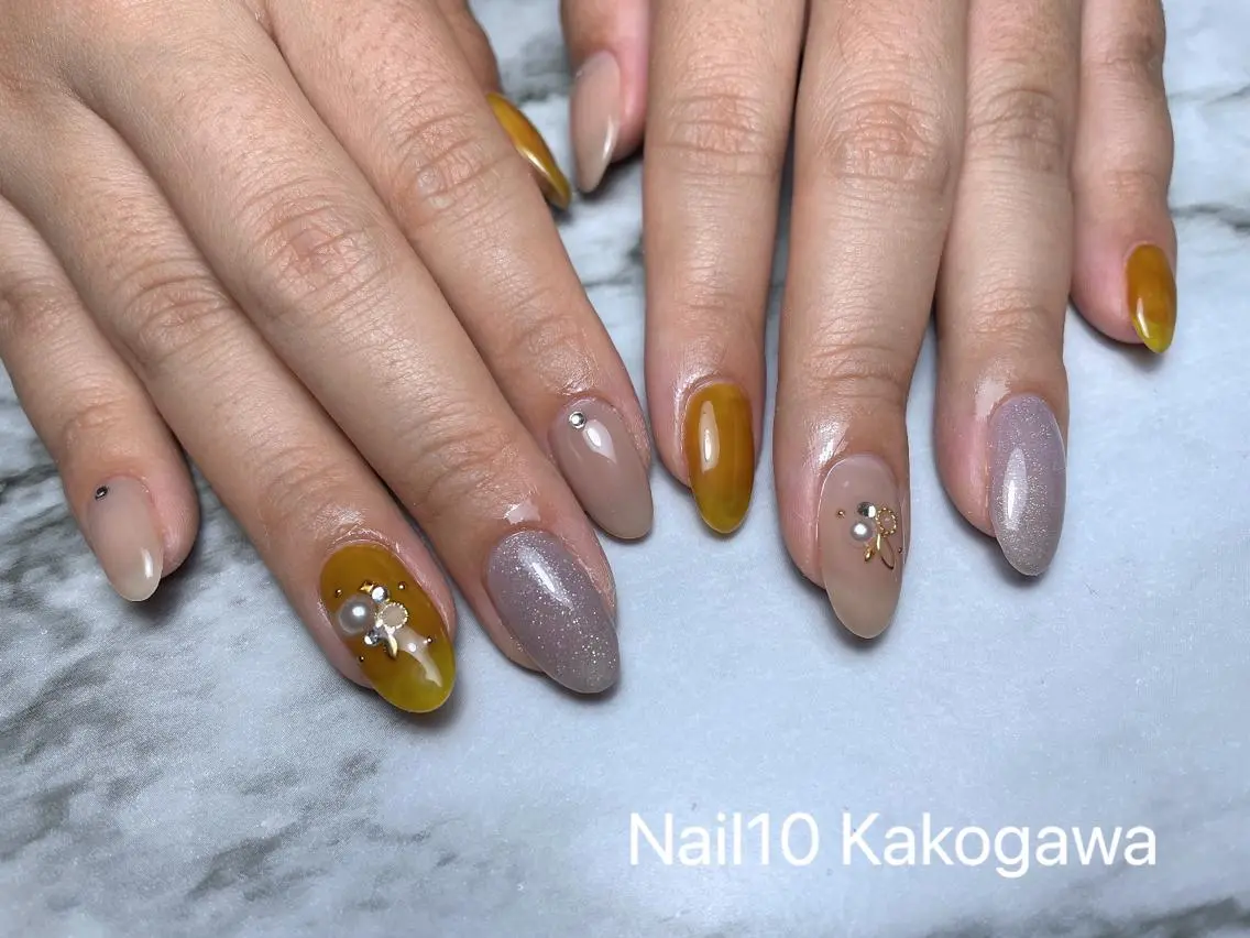 ネイル ストーンネイル ハンドネイル Nail10 Kakoのネイルデザイン