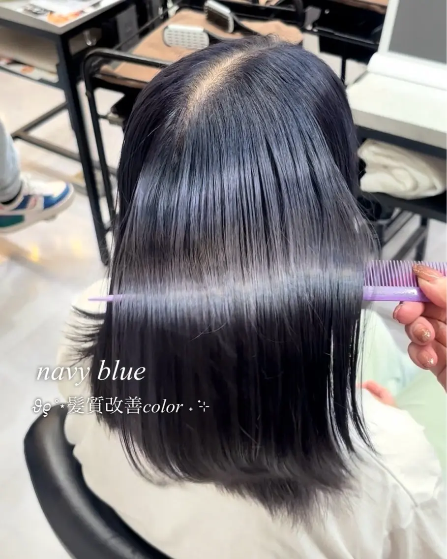 セミロング カラー ブリーチ ブルーカラー 透明感カラー ダブルカラー ハイトーンカラー ヘアカラー トリートメント 赤み消し透明感🤍 髪質改善🌙/伽音のヘアスタイル