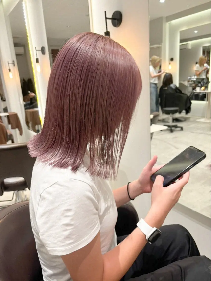 ミディアム ヘアカラー 落合 美穂のヘアスタイル