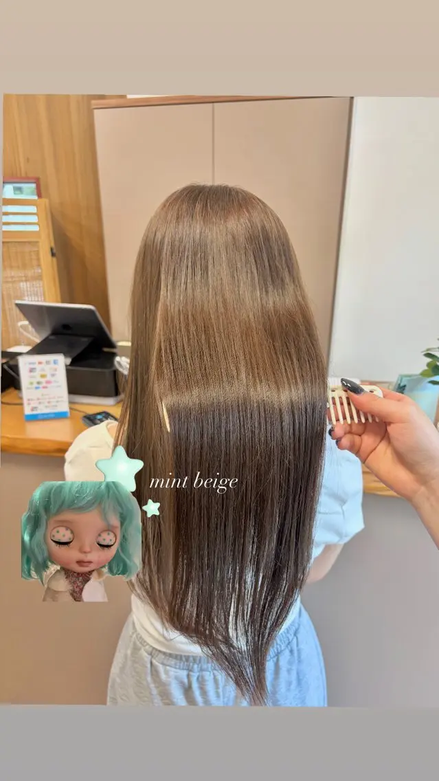 ロング ヘアカラー 上島 未緒のヘアスタイル
