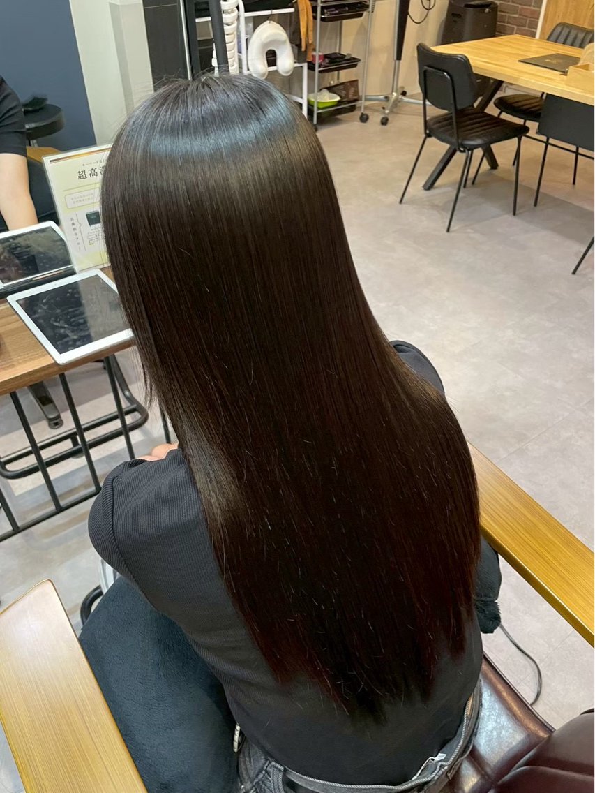 ロング ヘアカラー トリートメント 常陰 佑菜のヘアスタイル