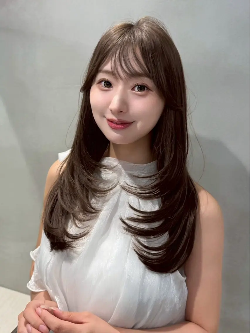 ロング 大宮ブリーチ縮毛⭕️ 暗髪レイヤーしょうまのヘアスタイル