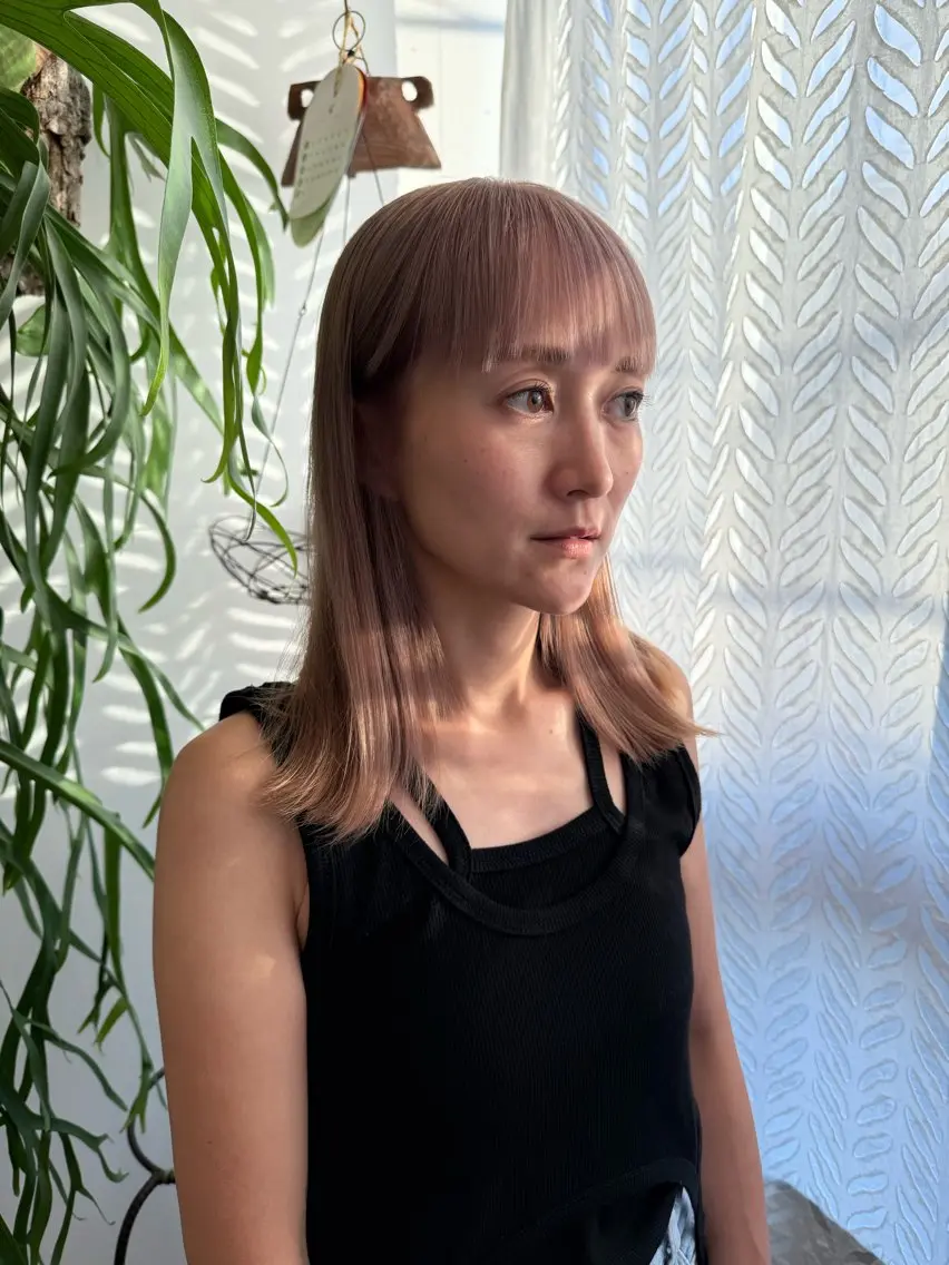 ミディアム カット ヘアカラー トリートメント 小野江 祐李のヘアスタイル