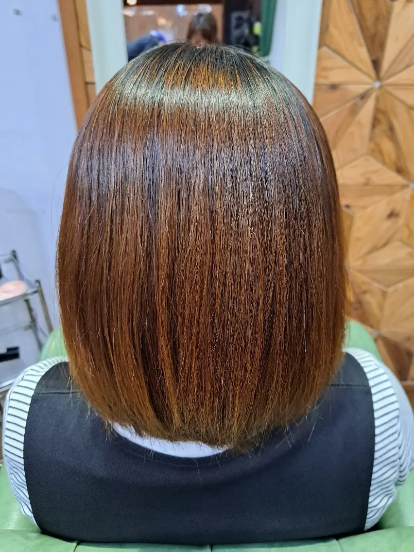 ミディアム パーマ 縮毛矯正 クボ タのヘアスタイル
