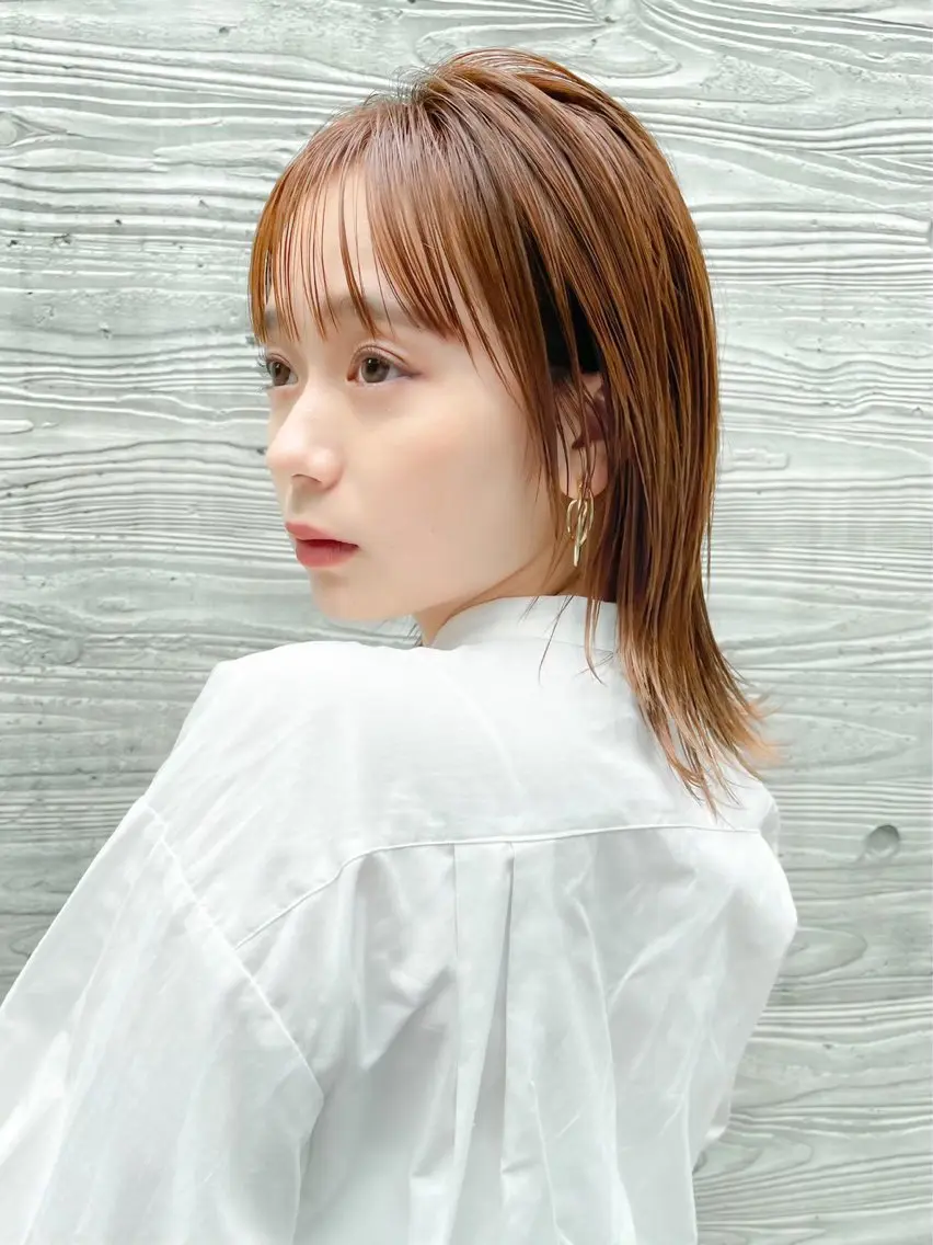 ミディアム カラー ヘアアレンジ ⭐️巻ける縮毛矯正/ レイヤー to-kiのヘアスタイル