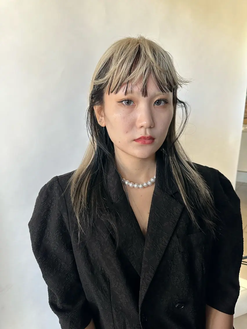 ミディアム カラー ヘアカラー 美髪・シールエクステ ホソタニリョウコのヘアスタイル