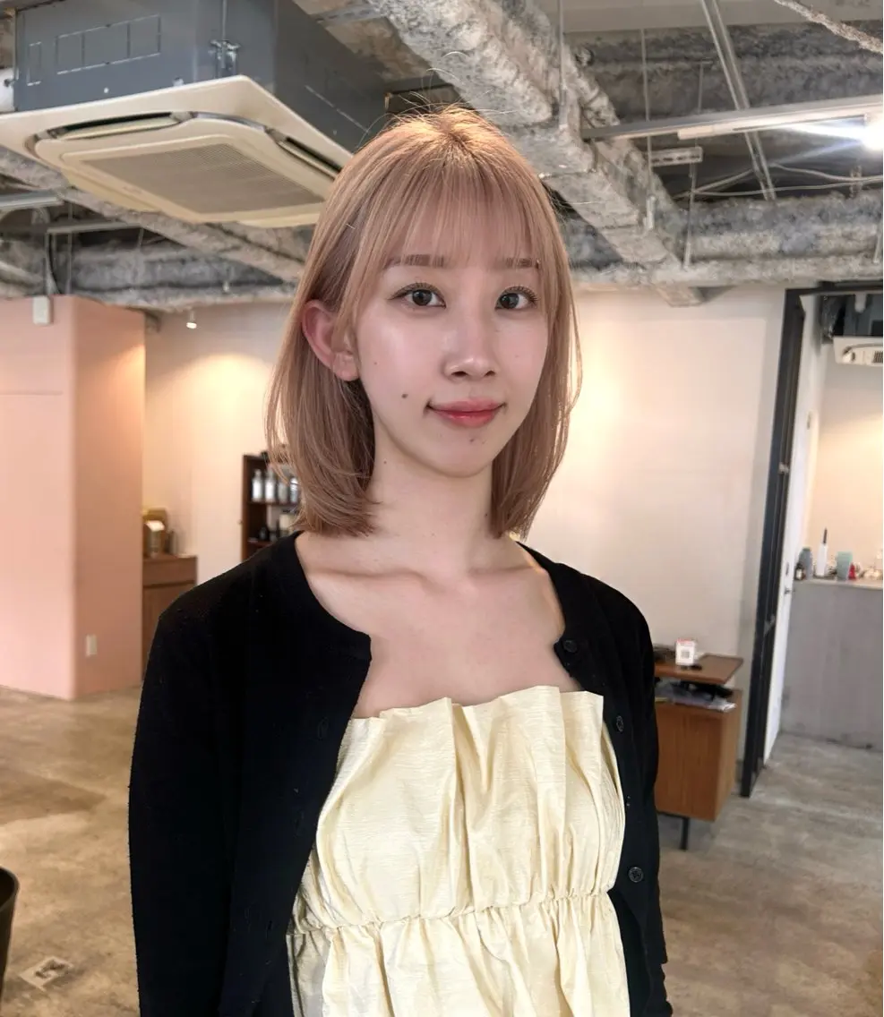 セミロング カラー ヘアアレンジ ブリーチ ハイトーンカラー ヘアカラー 🎀suzuna 透明感colorのヘアスタイル