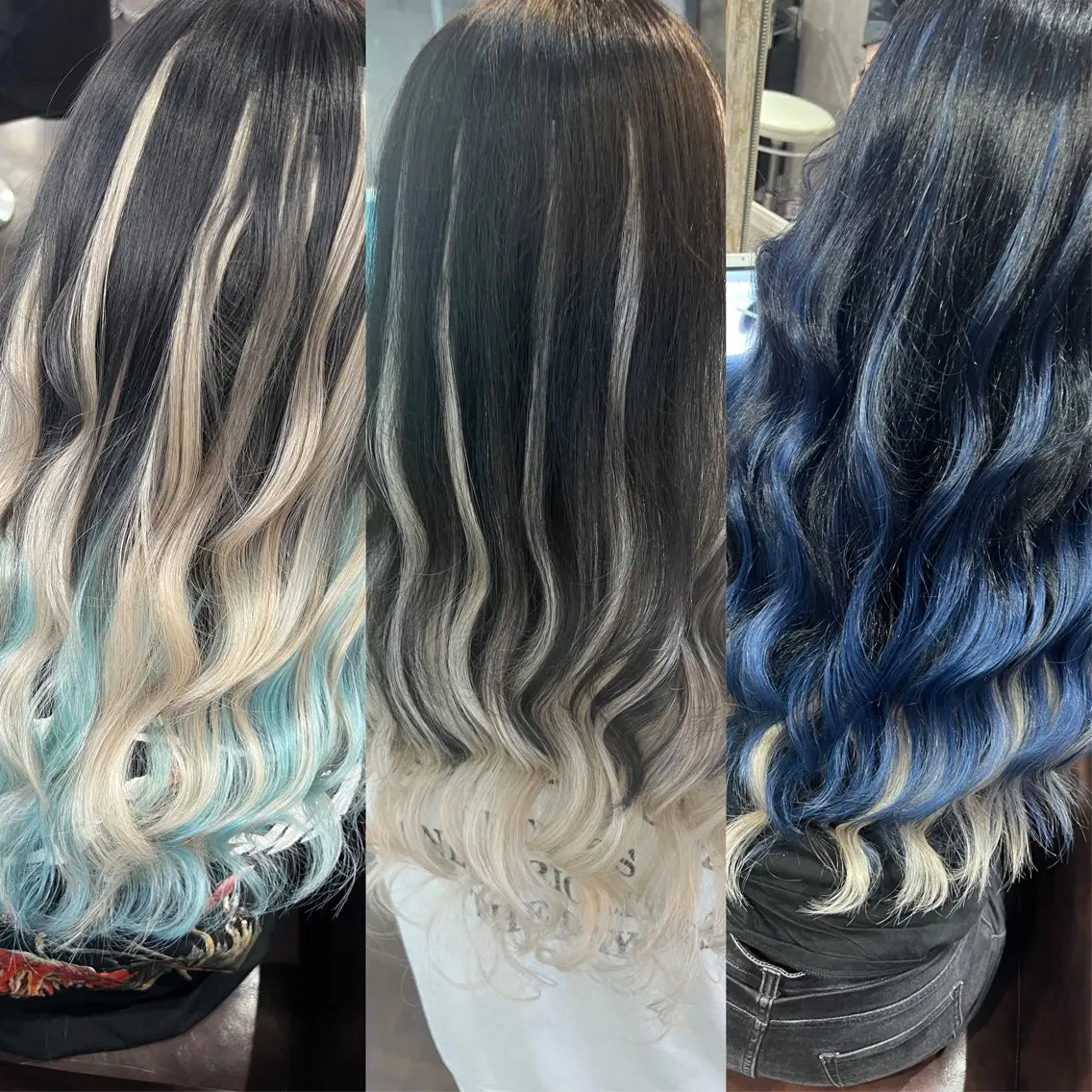 ロング カラー ヘアアレンジ シールエクステ バレイヤージュ ダブルカラー グラデーションカラー ハイライトカラー ミルクティーハイトー ン💖Mikaのヘアスタイル