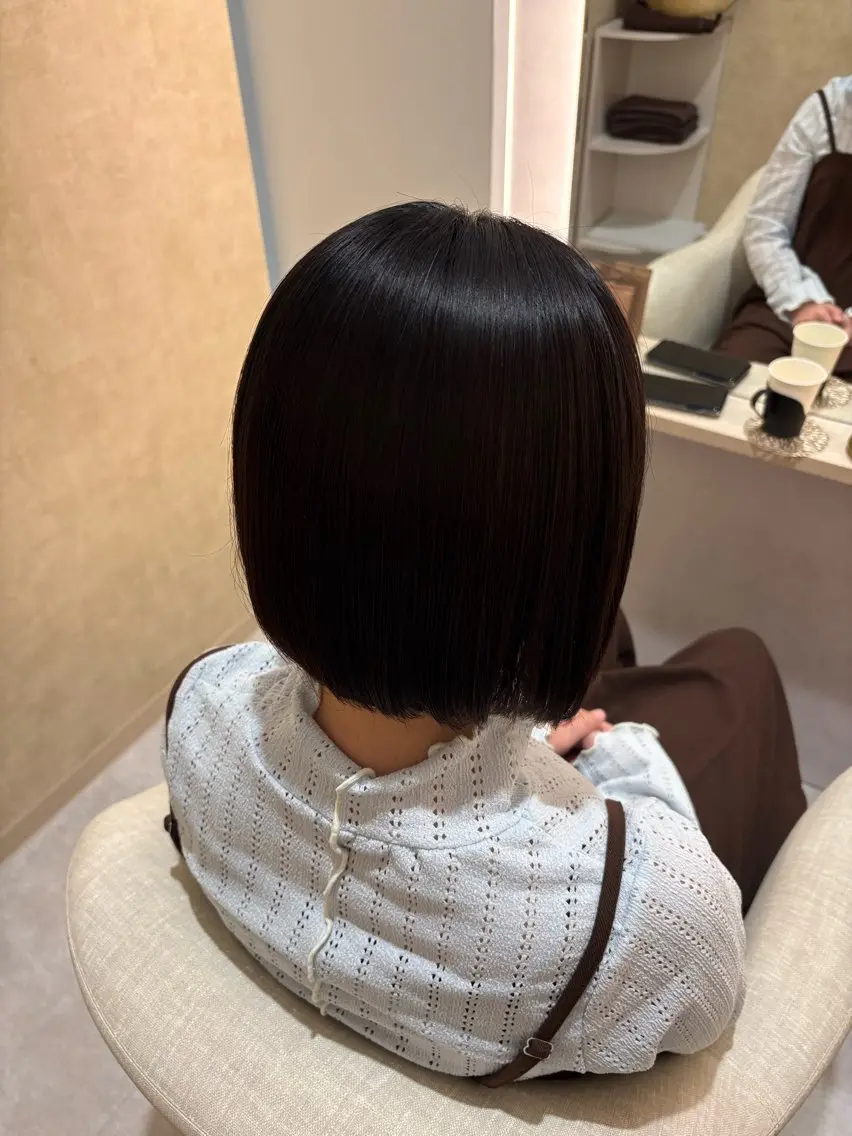 ショート 縮毛矯正 縮毛矯正 永井 友奈のヘアスタイル