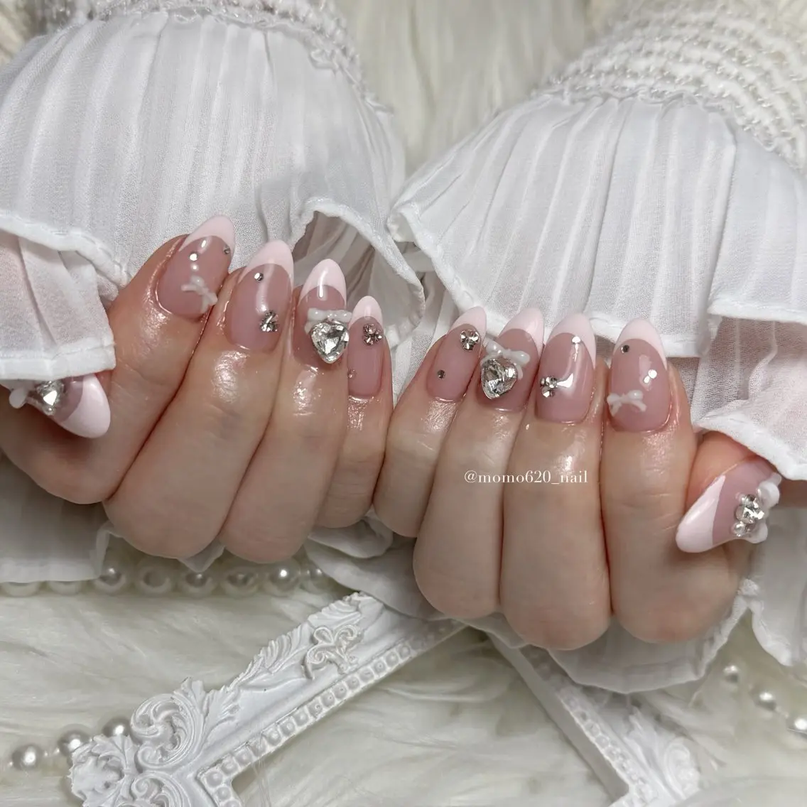 ネイル フレンチネイル ハンドネイル momoka🤍 四ツ橋のネイルデザイン