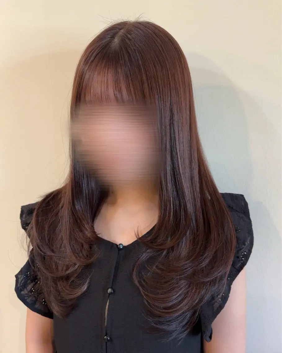 ロング レイヤーカット カット ヘアカラー トリートメント IORI #韓国ヘア#髪質改善のヘアスタイル