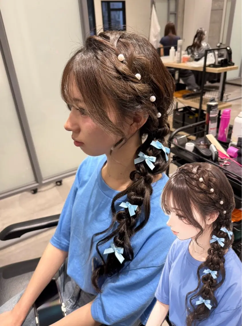 ヘアアレンジ NANOHA エクステ・ヘアセットのヘアスタイル