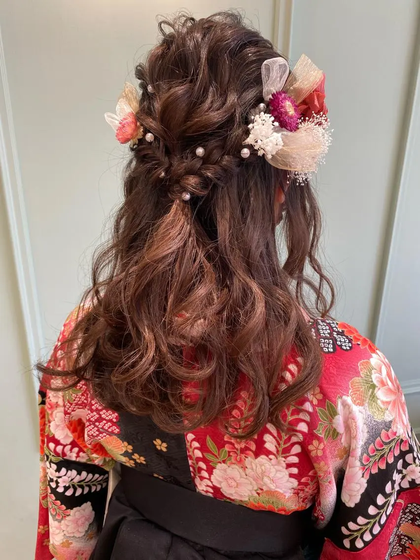⭐️👘成人式着付け＋ヘアセット👘⭐️ ⚠︎ご予約は一度お問い合わせ下さい⚠の写真