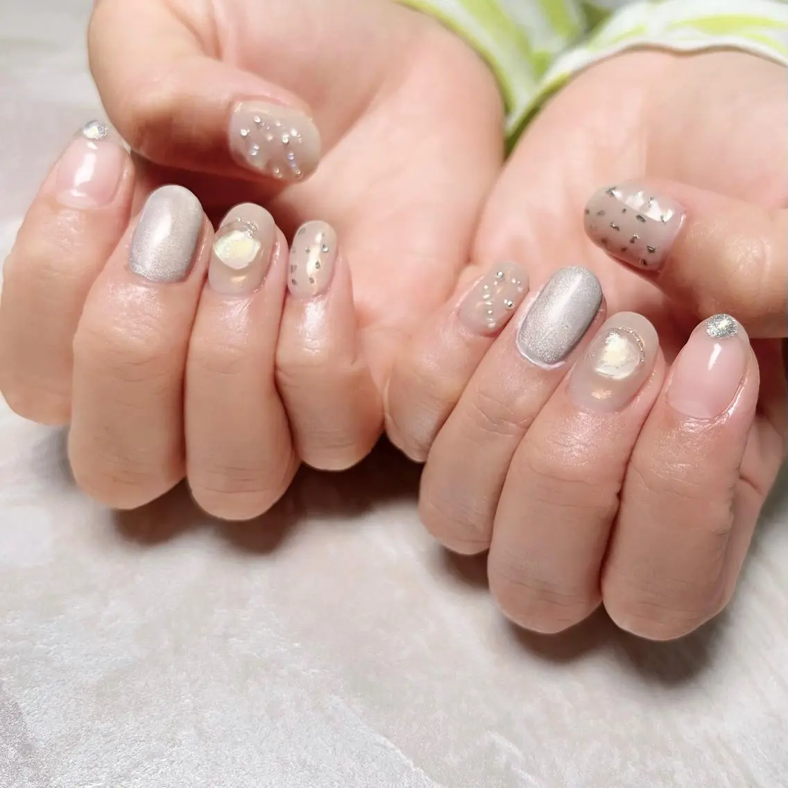 ネイル ニュアンスネイル ショートネイル gemickle nailのネイルデザイン