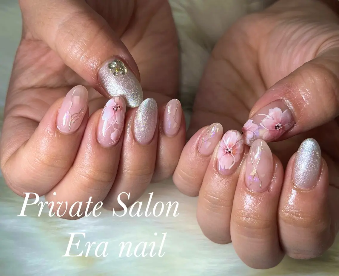 ネイル 桜ネイル マグネットネイル Era nailのネイルデザイン