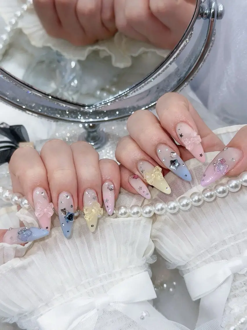 ネイル 長さ出し フレンチネイル 韓国ネイル ロングネイル シンプルネイル Mina Aurea Nailのネイルデザイン