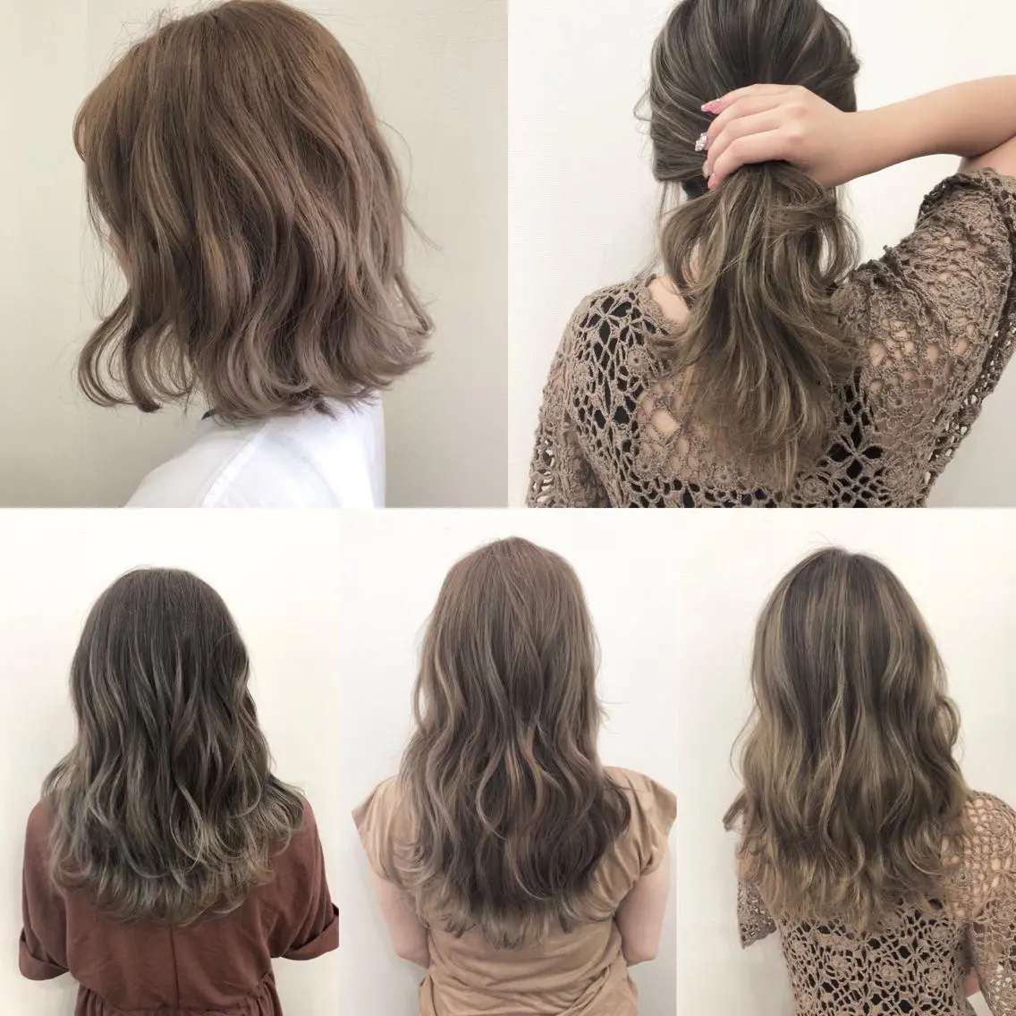 セミロング カラー ヘアアレンジ グレージュ Asian Hair &Eyebrowのヘアスタイル