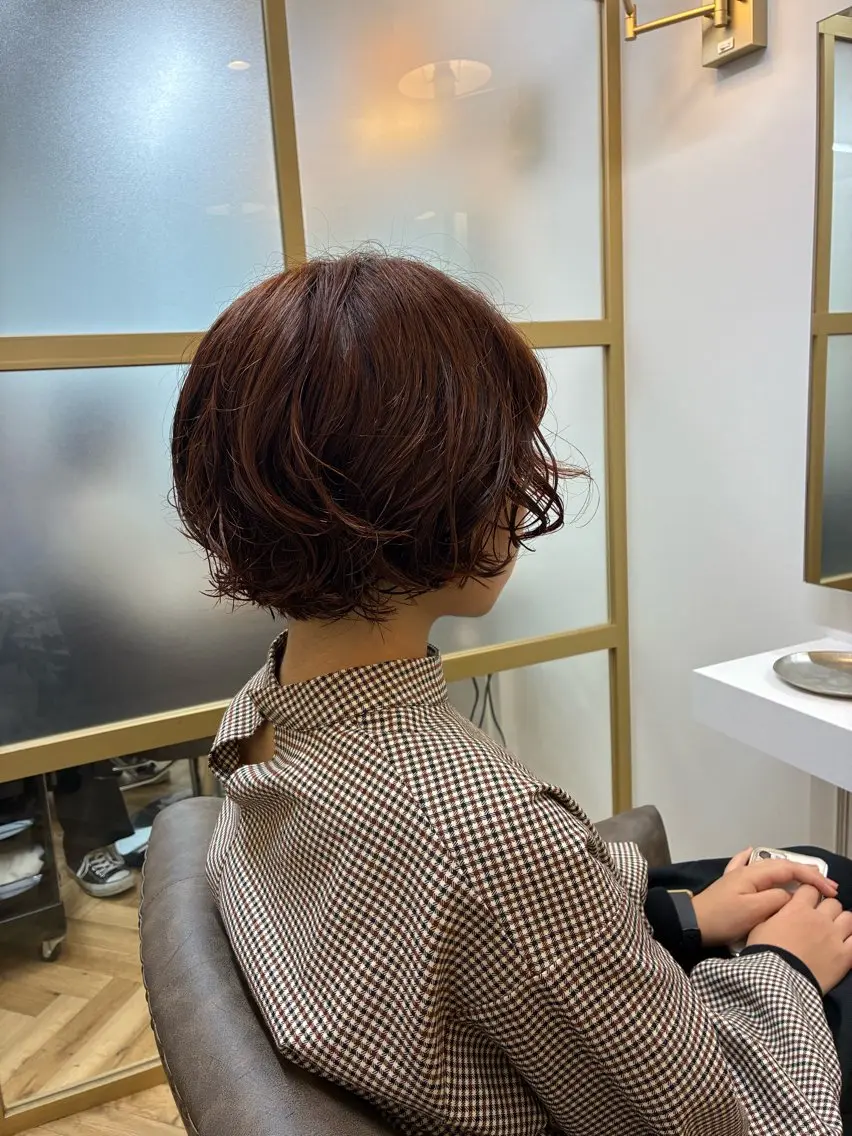 ショート カラー パーマ ボブ ニュアンスパーマ topstylist /misaのヘアスタイル