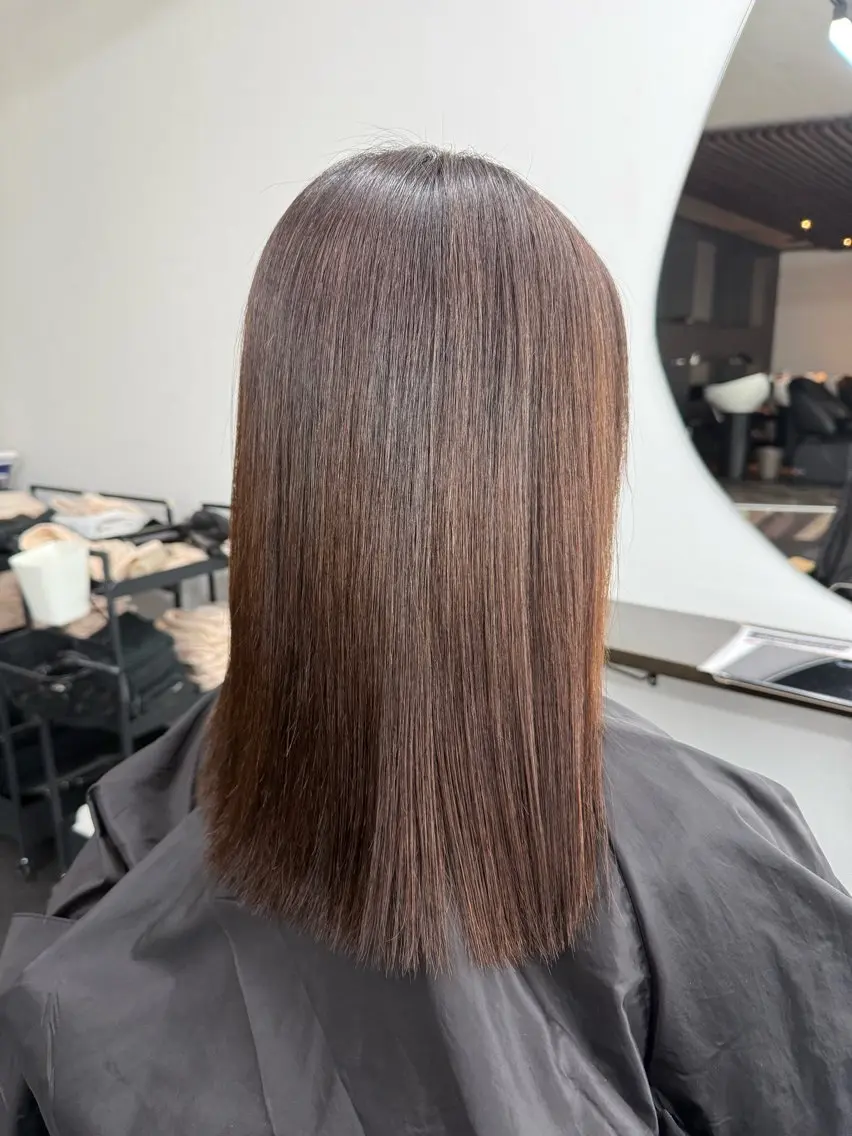 ミディアム トリートメント カット 縮毛矯正 トリートメント 谷口 優希のヘアスタイル