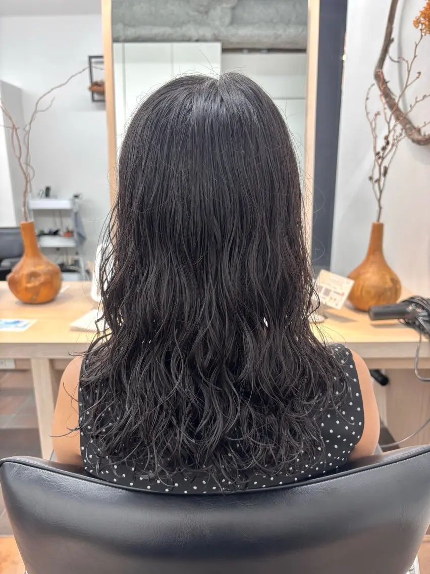セミロング パーマ セミロングパーマ カット パーマ トリートメント パーマ/レイヤー かどたはるなのヘアスタイル