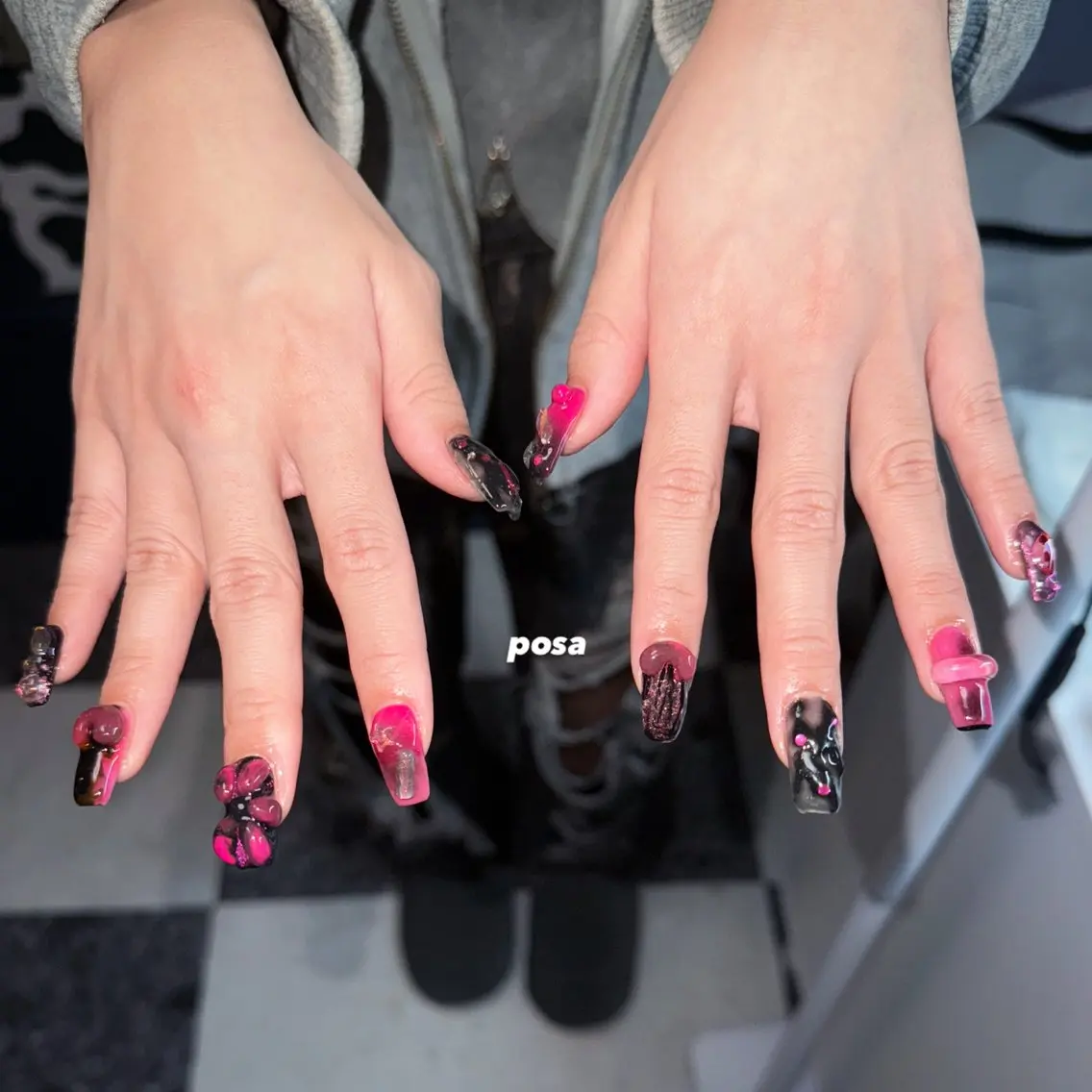 ネイル ニュアンスネイル シンプルネイル ハンドネイル posa nail モエミのネイルデザイン