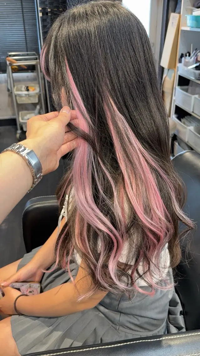 ロング カラー シールエクステ デザインカラー エクステ デザインカラー⭐️ Yamauchiのヘアスタイル