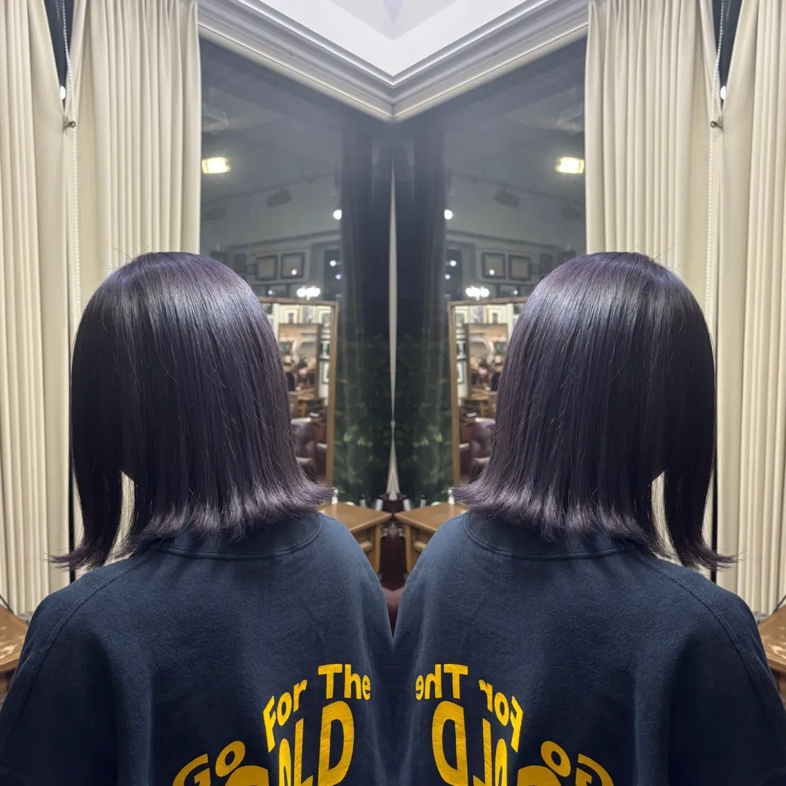 ショート カラー グレージュ バイオレットカラー バイオレットグレージュ カット ヘアカラー トリートメント 💎ハイトーン/艶 カラー モエカ💎のヘアスタイル