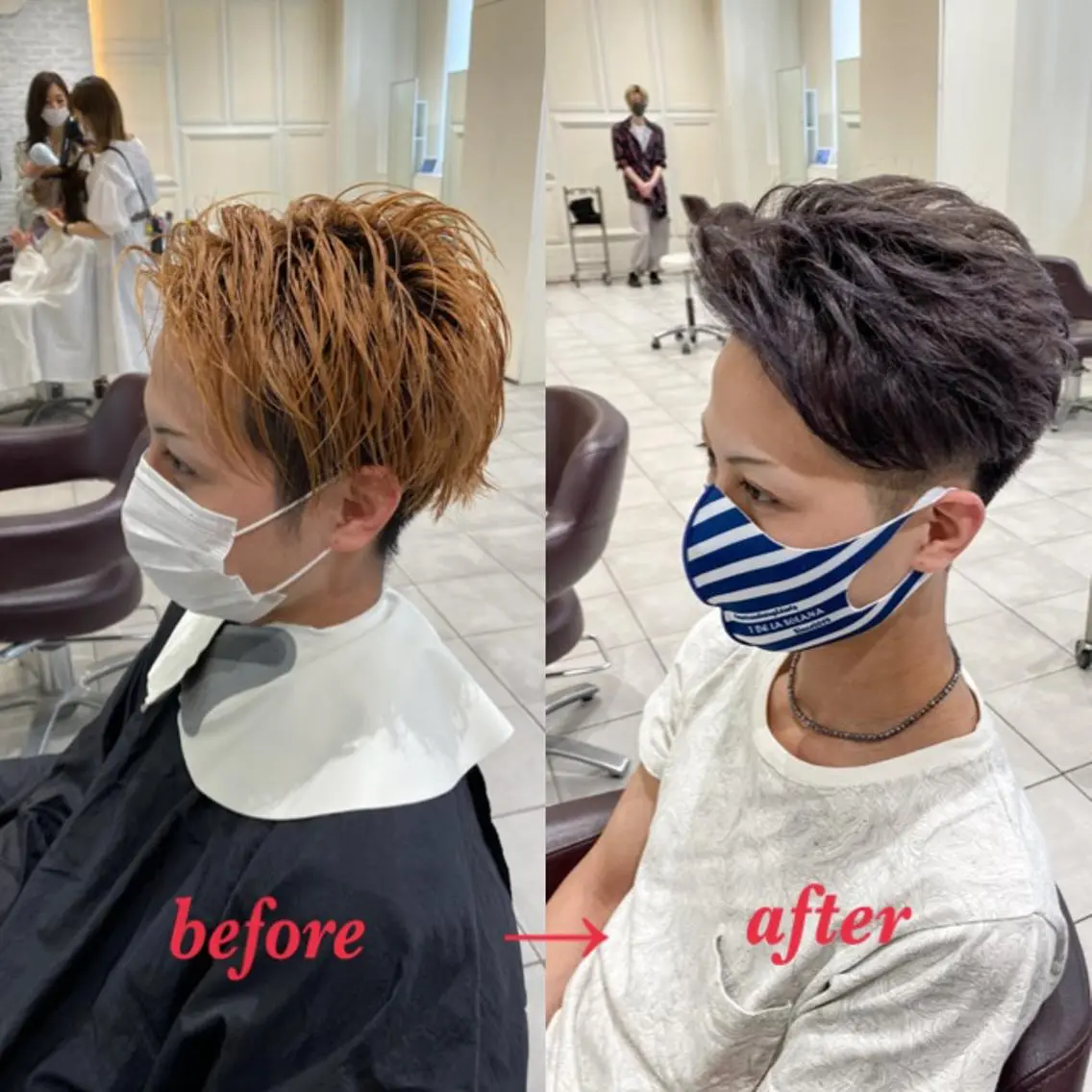 ショート カラー メンズ 刈り上げ ダークシルバー ダブルカラー シルバー カット ヘアカラー AVANCE.難波 店長 松元のヘアスタイル