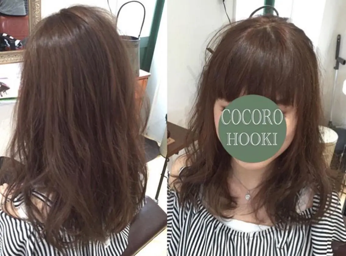 ミディアム セミロング カラー ベージュカラー ブラウンカラー ブラウンベージュ ダブルカラー 松田 由貴のヘアスタイル