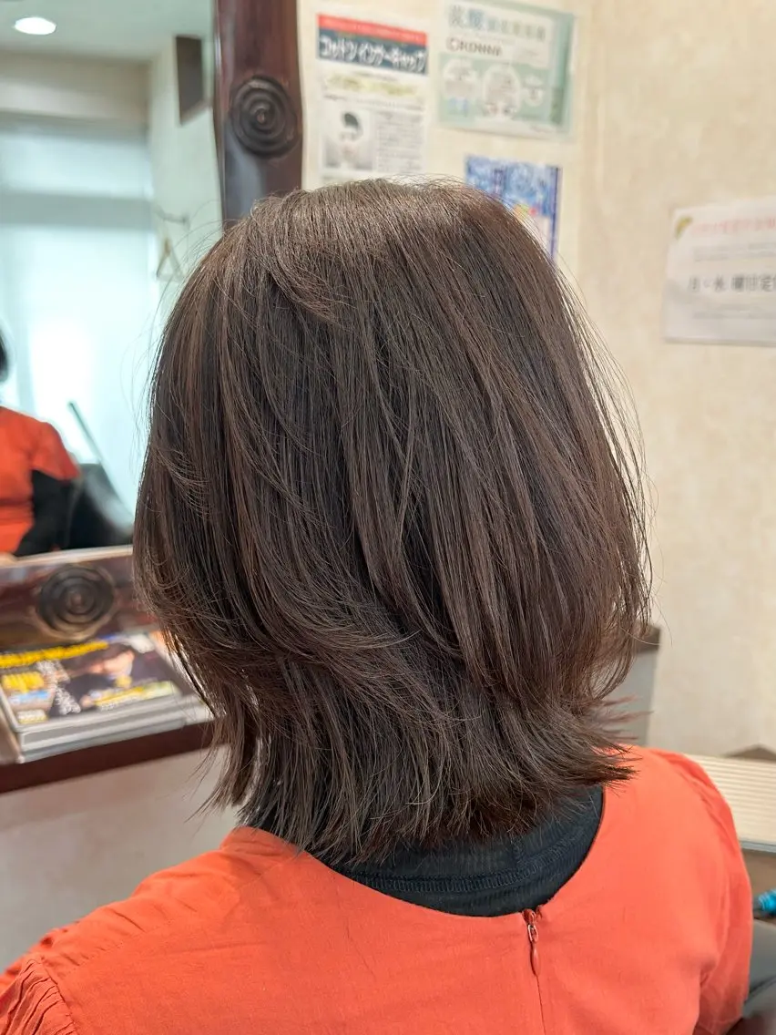 ミディアム くびれヘア くびれレイヤー レイヤーカット カット ヘアカラー 顔まわりカット/ボブ /♡とーこ♡のヘアスタイル