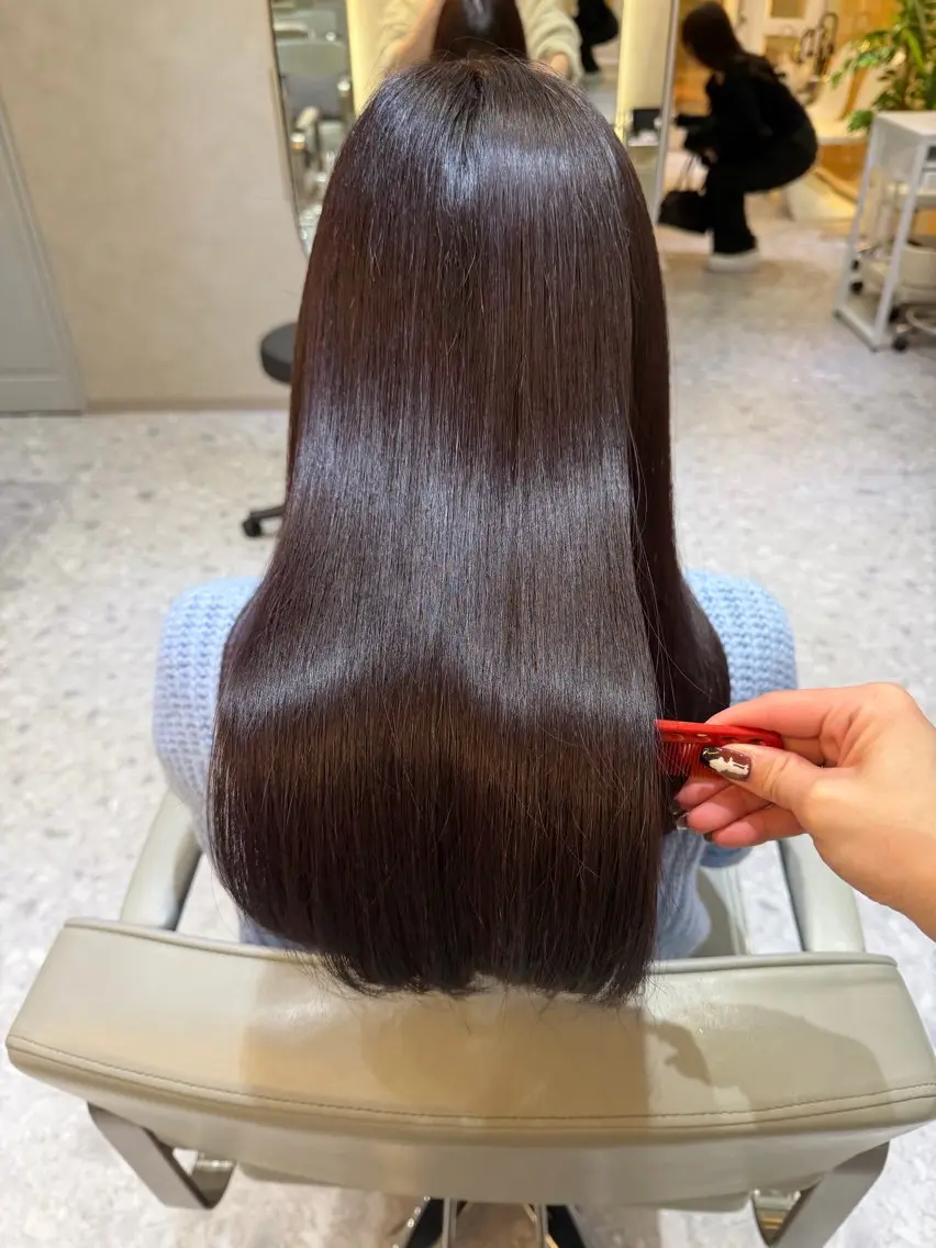 セミロング カラー ヘアカラー トリートメント 🎀髪質改善/艶髪/ 艶カラー🎀浅田涼風のヘアスタイル