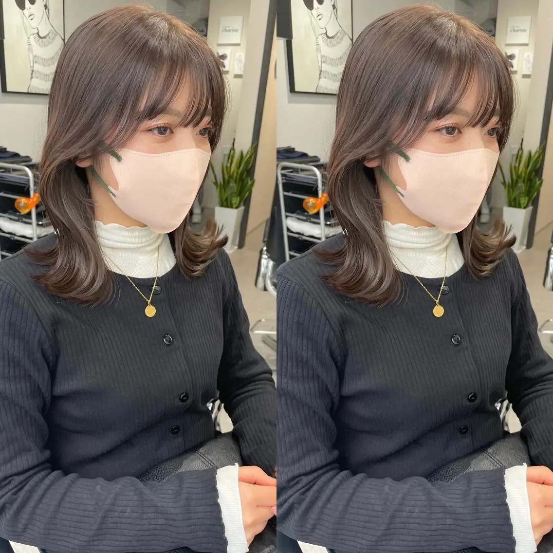 ミディアム カット 🌸インナーカラー 🌸藤井春華のヘアスタイル