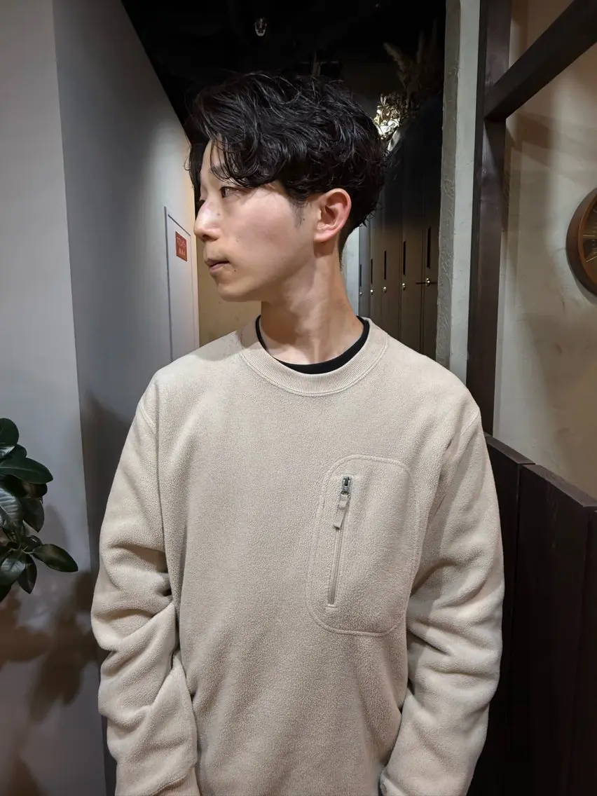 パーマ メンズ センターパート メンズパーマ カット パーマ メンズ特化美容師/栄 /本間さつきのヘアスタイル