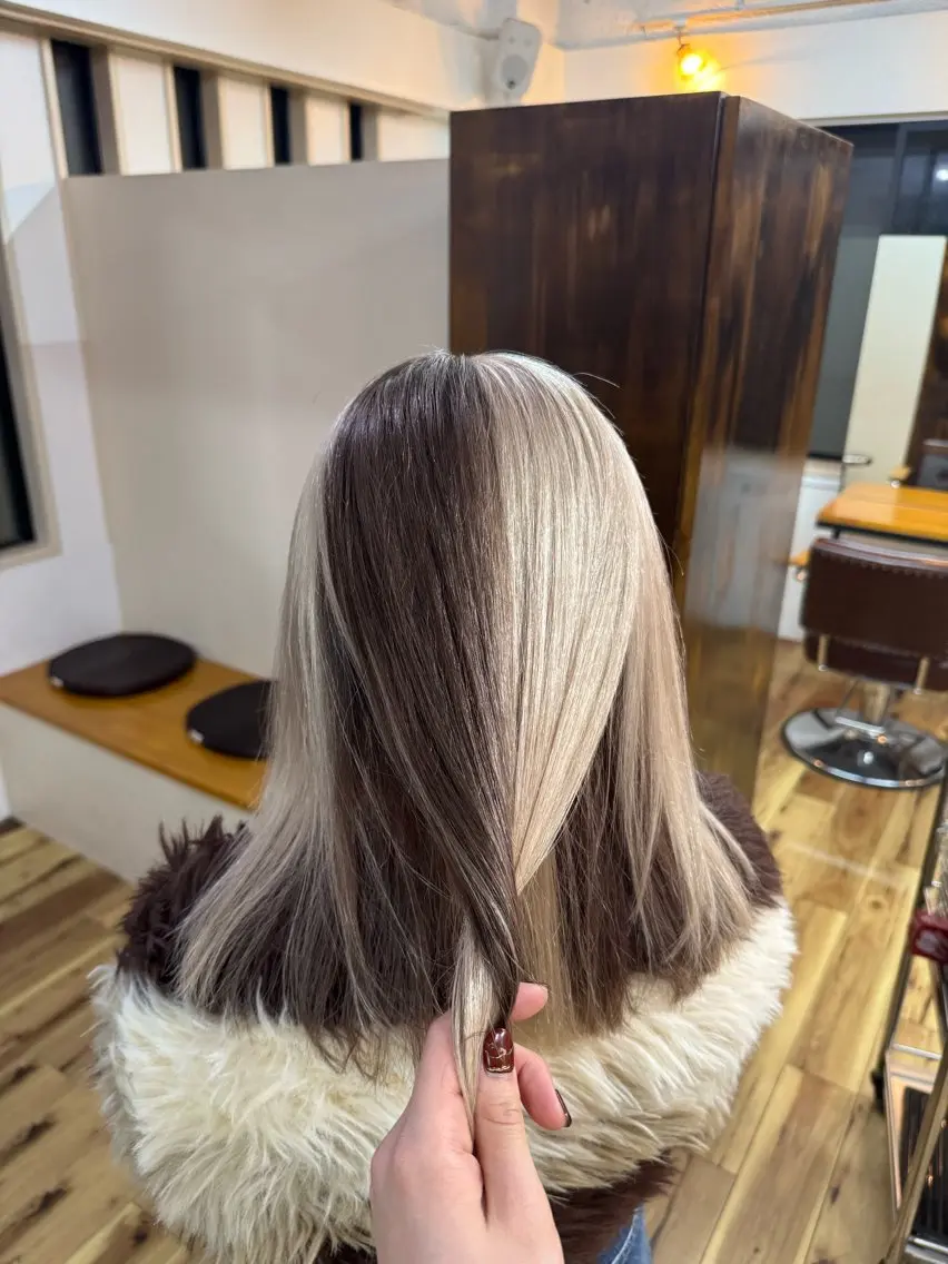 【デザインカラーご希望の方はこちらのメニューから✨】　ケアブリーチ+カラー+2stepトリートメント🎨の写真