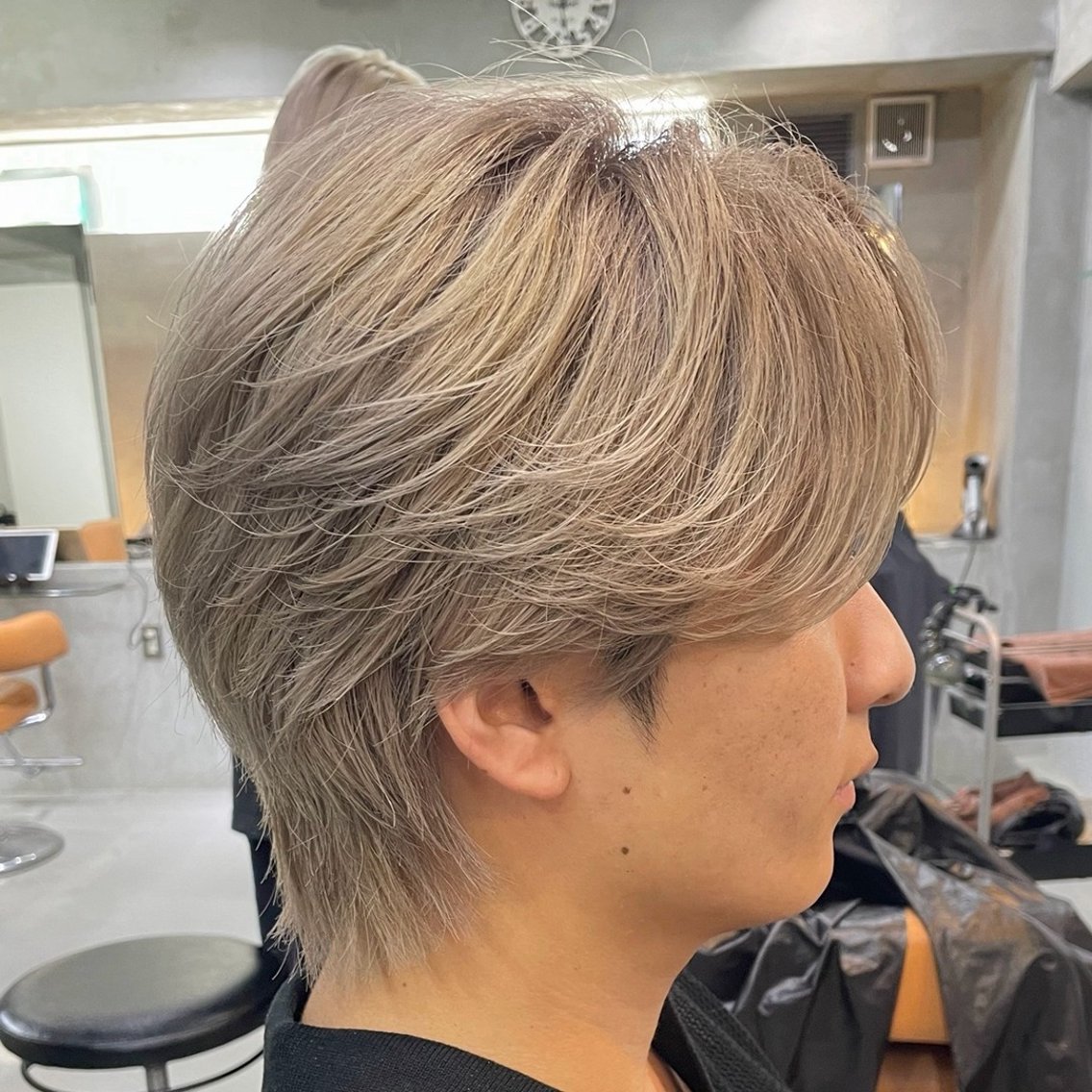 カラー パーマ メンズ メンズパーマ メンズウルフカット ウルフカット カット ヘアカラー トリートメント 角田 凌のヘアスタイル