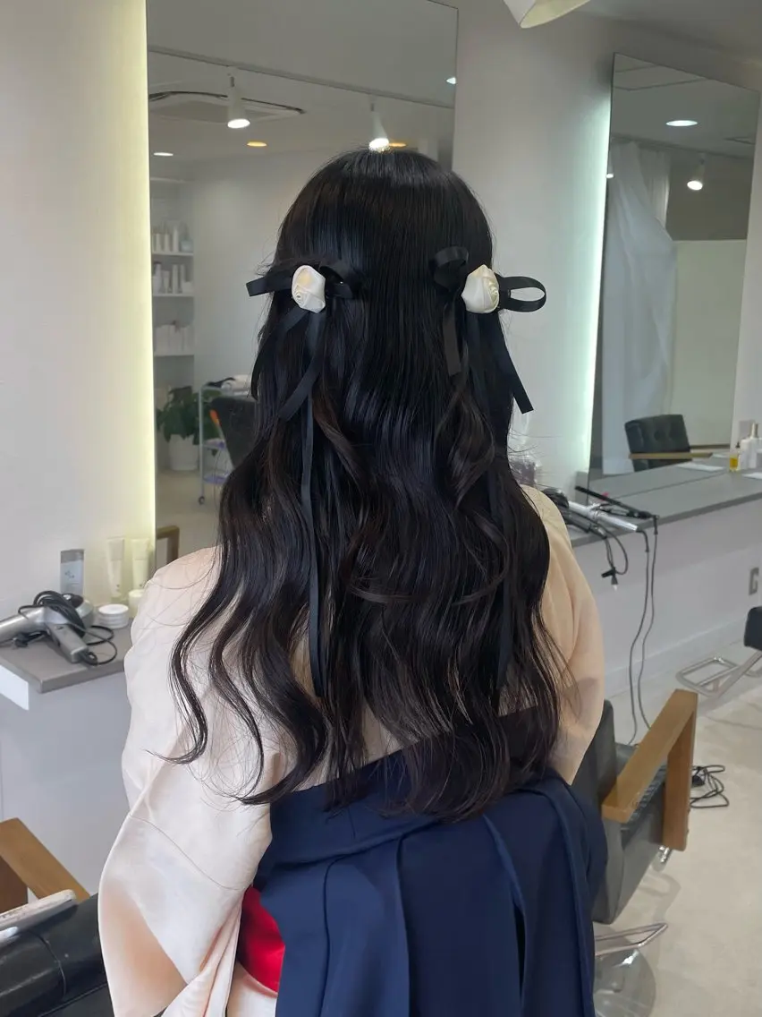 ロング ヘアアレンジ ハーフアップ 前川 瑞希のヘアスタイル