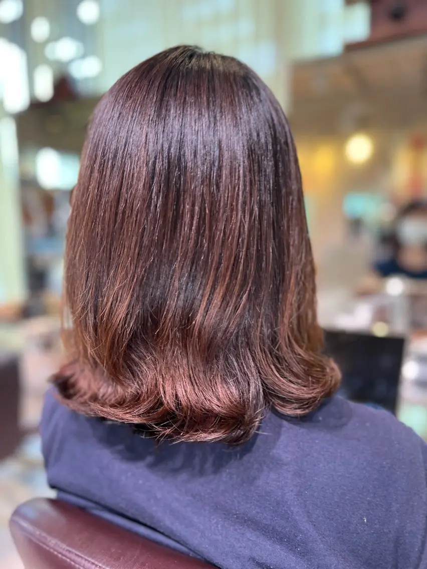 ミディアム パーマ 渡辺 英男のヘアスタイル
