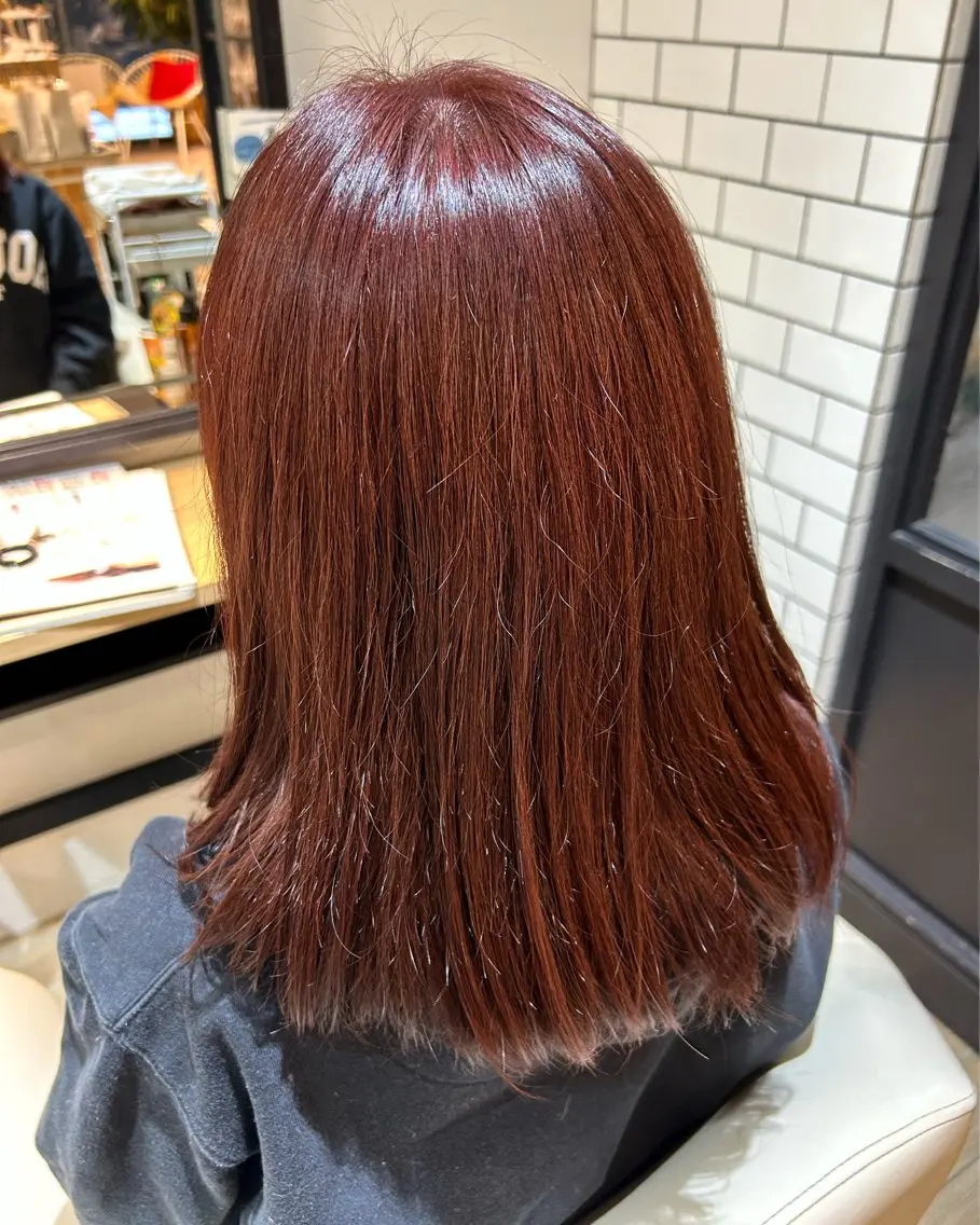 ミディアム 梅沢 優羽のヘアスタイル