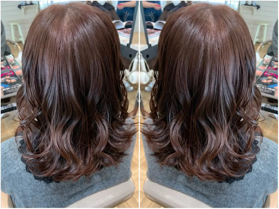ミディアム カラー ヘアアレンジ ヘアカラー トリートメント 韓国hair🦋 Nanaのヘアスタイル
